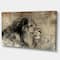 Designart - Lion in Sepia - Animal Canvas Art Print